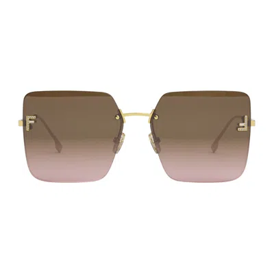 Fendi First Crystal Sunglasses In Brown