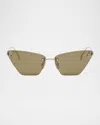 Fendi Fe4160us Cat-eye Crystalized Logo Sunglasses In Srgldbrn