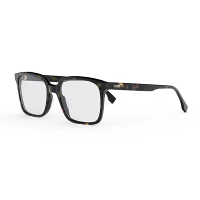 Fendi Fe50032i Tortoiseshell Acetate Square Eyeglasses In White