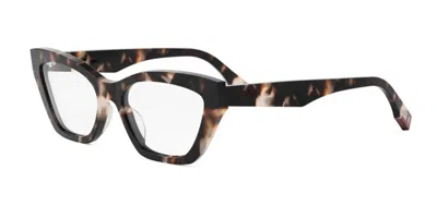 Fendi Fe50067i Women's Glasses, Tortoiseshell, Size 54 In Brown