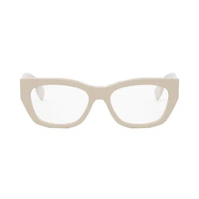 Fendi Fe50082i057 Acetate Cat-eye Eyeglasses In Neutral