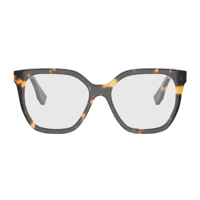 Fendi Fe50087i Lettering 056 Havana Glasses In Brown