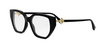 Fendi Fe50100i Women's Glasses, Black, Size 53