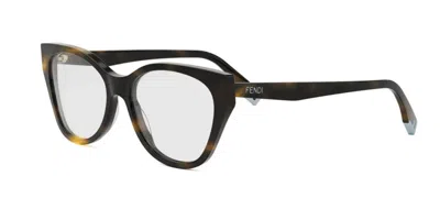 Fendi Fe50120i Women's Glasses, Tortoiseshell, Size 54 In Brown