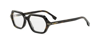 Fendi Fe50125i Women's Glasses, Tortoiseshell, Size 54 In Brown