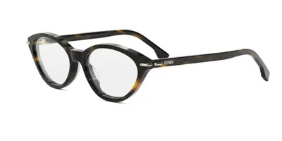 Fendi Fe50126i Women's Glasses, Tortoiseshell, Size 53 In Black