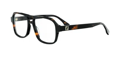 Fendi Fe50131i Men's Glasses, Tortoiseshell, Size 54 In Brown