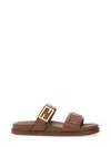 Fendi Slide Sandals With Buckle Detail And Flat Sole