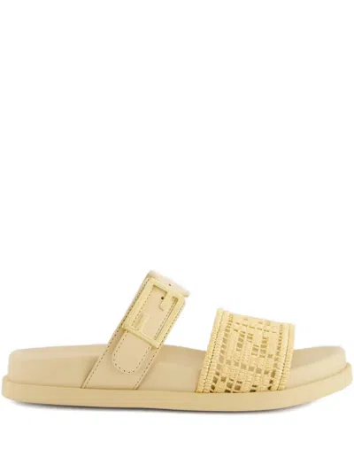 FENDI FEEL BUCKLE WOVEN SANDALS