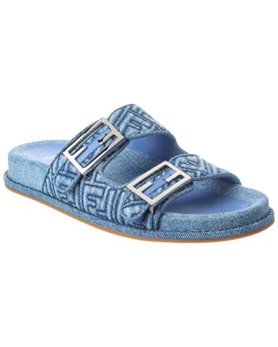 Fendi Feel Denim Sandal In Blue