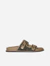 Fendi Feel Fabric And Leather Slides