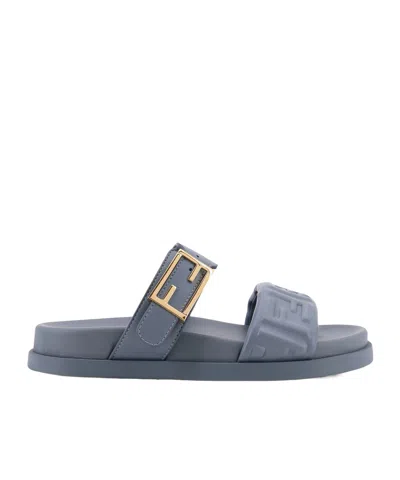 FENDI FENDI FEEL FF EMBOSSED SANDALS