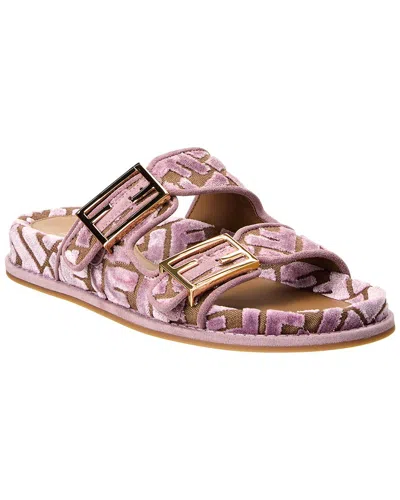 Fendi Comfortable Open Toe Rubber Sole Sandals In Purple