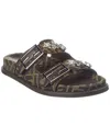 Fendi Ff-jacquard Canvas Slides In Brown