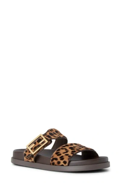 FENDI 'FENDI FEEL GENUINE CALF HAIR SLIDE SANDAL