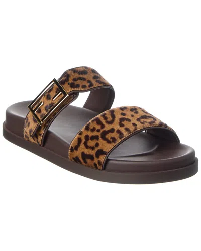 Fendi Feel Haircalf & Leather Sandal In Multi