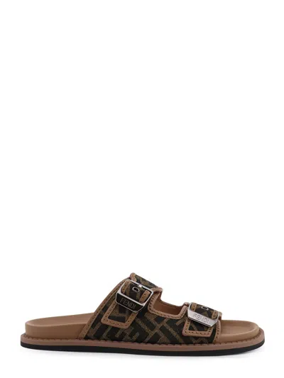 Fendi Feel Jacquard Ff Fabric Sandals