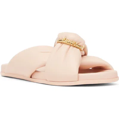Fendi Feel Knotted Slide Sandal In Lightrose