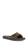 Fendi Brown Ff Jacquard Slides In Tobacco