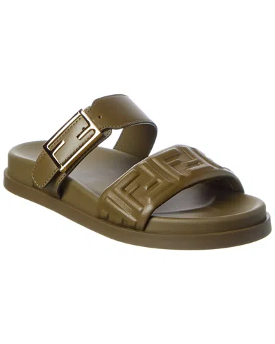 Fendi Feel Leather & Rubber Sandal In Multi