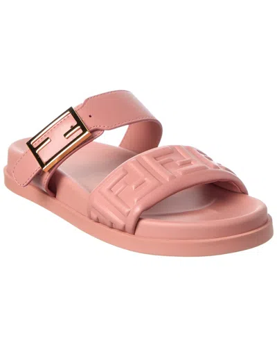 Fendi Feel Leather & Rubber Sandal In Pink