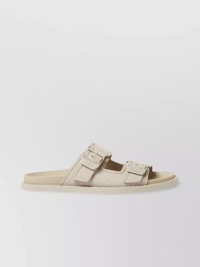 Fendi Feel Open Toe Buckle Flat Sandal