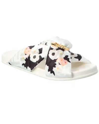 Fendi Feel Polyester Flat Sandal In White