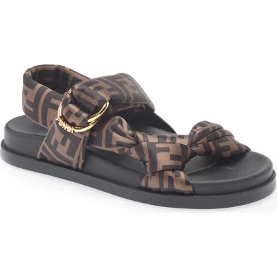 Fendi Feel Sandal In Brown