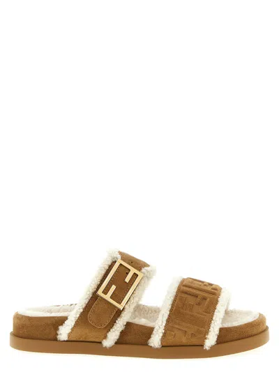 Fendi Feel Sandal In Brown