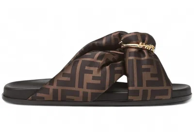 Pre-owned Fendi Feel Sandal (women's) Sneakers In Brown