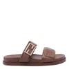 Fendi Slide Sandals With Buckle Detail And Flat Sole