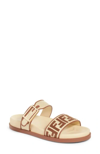 Fendi Feel Slide Sandal In Brown