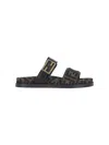 Fendi Leather Sandals With Double Strap And Buckle In Brown