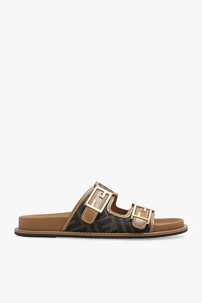 Fendi ‘feel' Slides In Brown