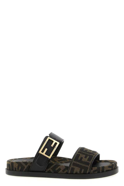 Fendi ' Feel' Slides In Brown