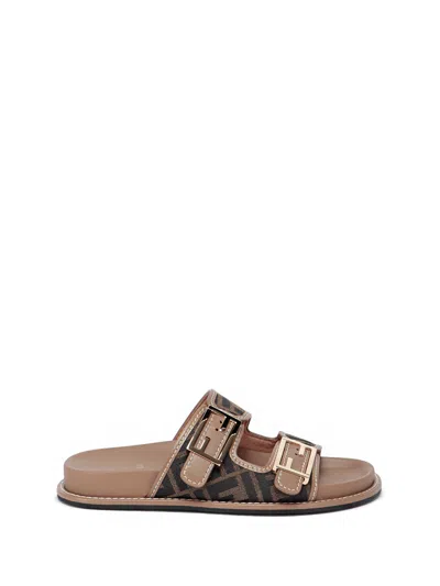 Fendi Feel` Slides In Brown