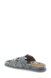 Fendi Light Blue Ff Jacquard Velvet Slides