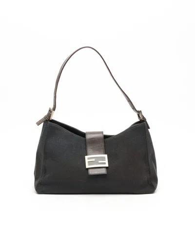 Fendi Felt Shoulder Bag In Gray