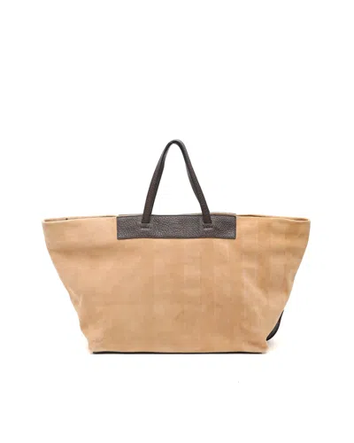 Fendi Felt Tote Bag In Beige
