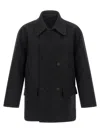 Fendi Felt Wool Coat Coats And Trench Coats Gray In Black