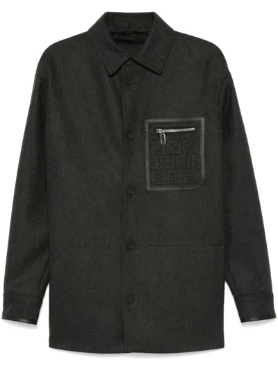 FENDI FELTED SHIRT JACKET