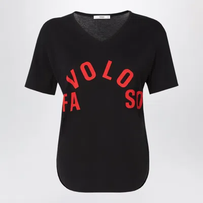 Fendi Feminine Cotton Jersey T-shirt In Black