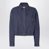 Fendi Feminine Denim Jacket With Tailored Patch Pockets In Blue