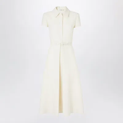 Fendi Feminine Ivory Wool And Silk Mini Dress In White