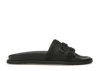 Pre-owned Fendi Fendace Logo Sliders (women's) Sneakers In Black