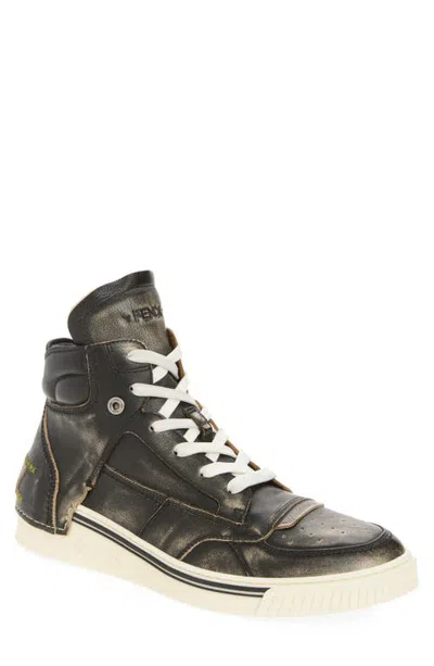 Fendi Fender Distressed High Top Sneaker In Multi