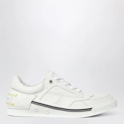 Fendi Fender Low-top Mini Sneakers In Calfskin With Wedge Detail In White