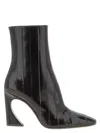 Fendi Sculpted Heel Ankle Boots With Glossy Finish In Black