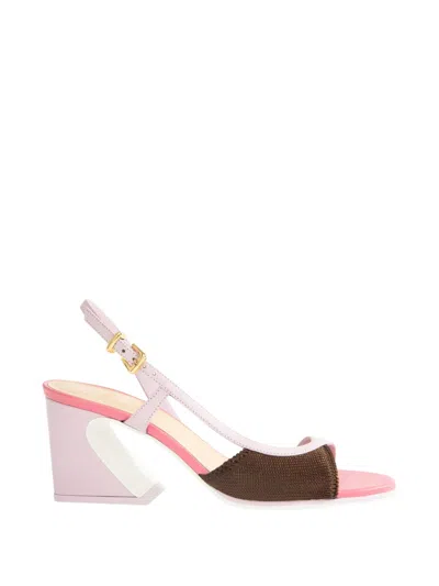 Fendi Arco Leather Pumps In Pink