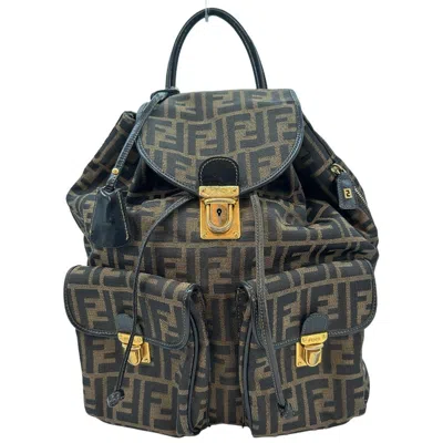 Pre-owned Fendi Backpack Daypack Zucca Canvas Brown Canvas Backpack Bag ()